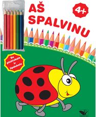Aš spalvinu 4+. Su pieštukais ir lipdukais